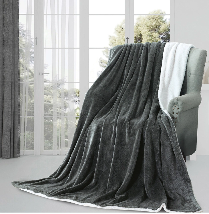 100% Polyester Flannel, Polar Fleece Coral Skin and Other Single-Layer and Double-Layer Throw Blankets with Soft Sherpa