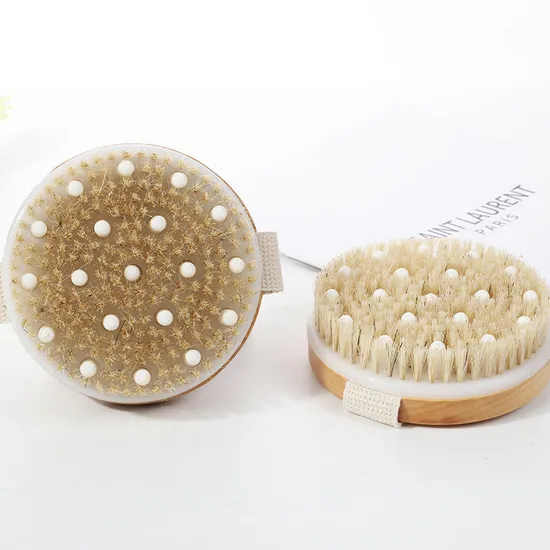 Escova de banho para corpo seco esfoliante corporal com nódulos de massagem